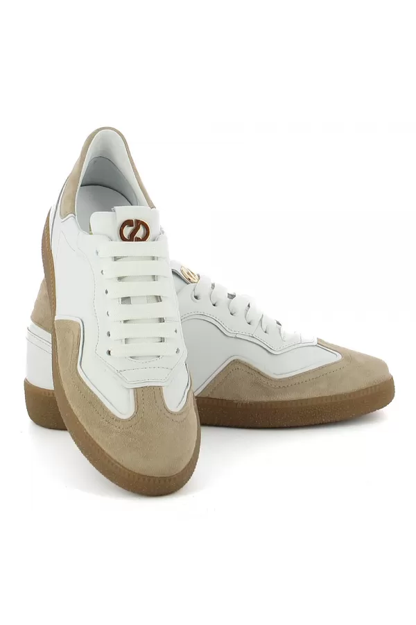 Zobacz Białe sneakersy skórzane damskie CARINII--B9670-R88-L46-R88-G55