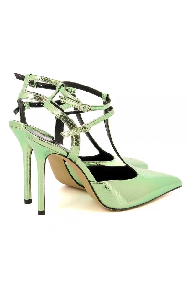 Zobacz Zielone skórzane sandały CARINII--B6397-183-000-000-000