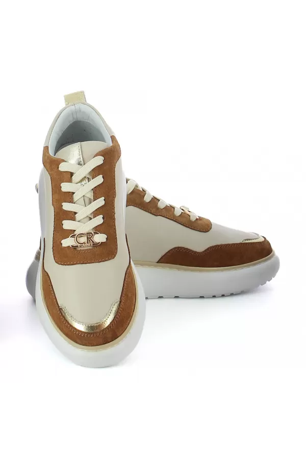 Zobacz Skórzane sneakersy beżowe CARINII--B9971-558-491-180-000