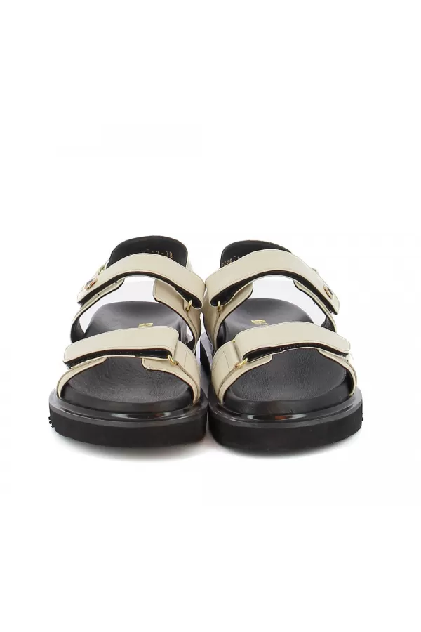 Zobacz Skórzane białe sandały CARINII--B9984-187-000-000-000