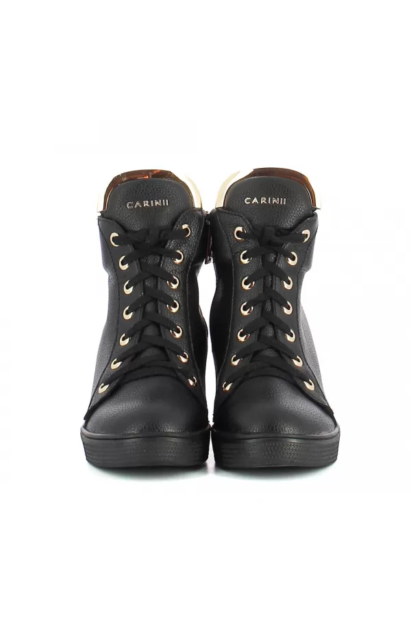 Zobacz Czarne sneakersy damskie CARINII--B4078-E50-000-PSK-B88