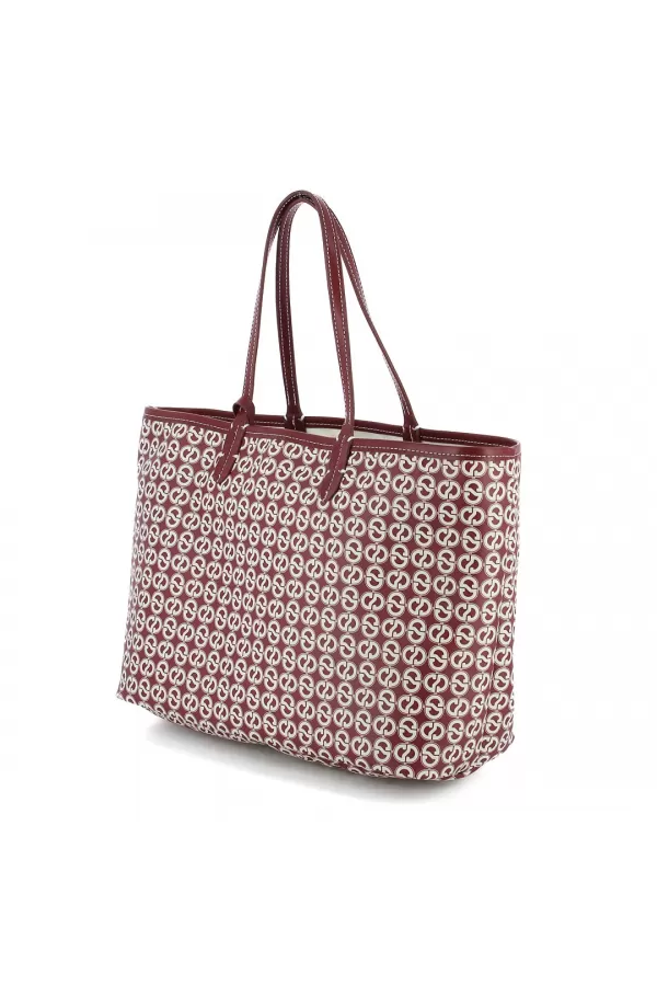 Zobacz Bordowa torebka typu shopper w monogram -- LAURIE