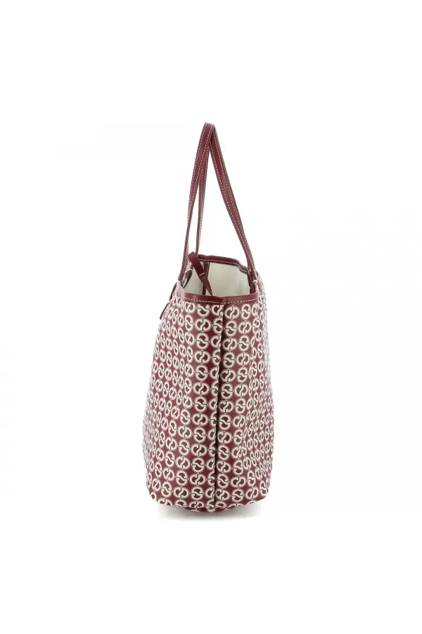 Zobacz Bordowa torebka typu shopper w monogram -- LAURIE