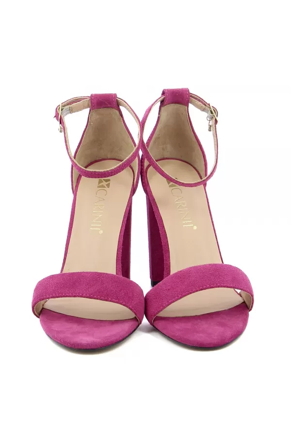 Zobacz Różowe zamszowe sandały CARINII--B8898-718-000-000-F89