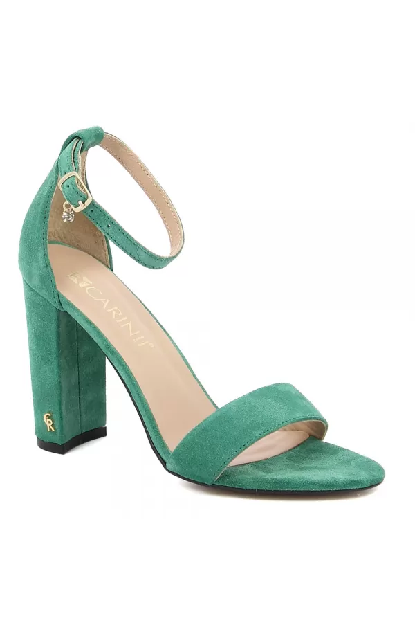 Zobacz Zielone zamszowe sandały CARINII--B8898-183-000-000-F89