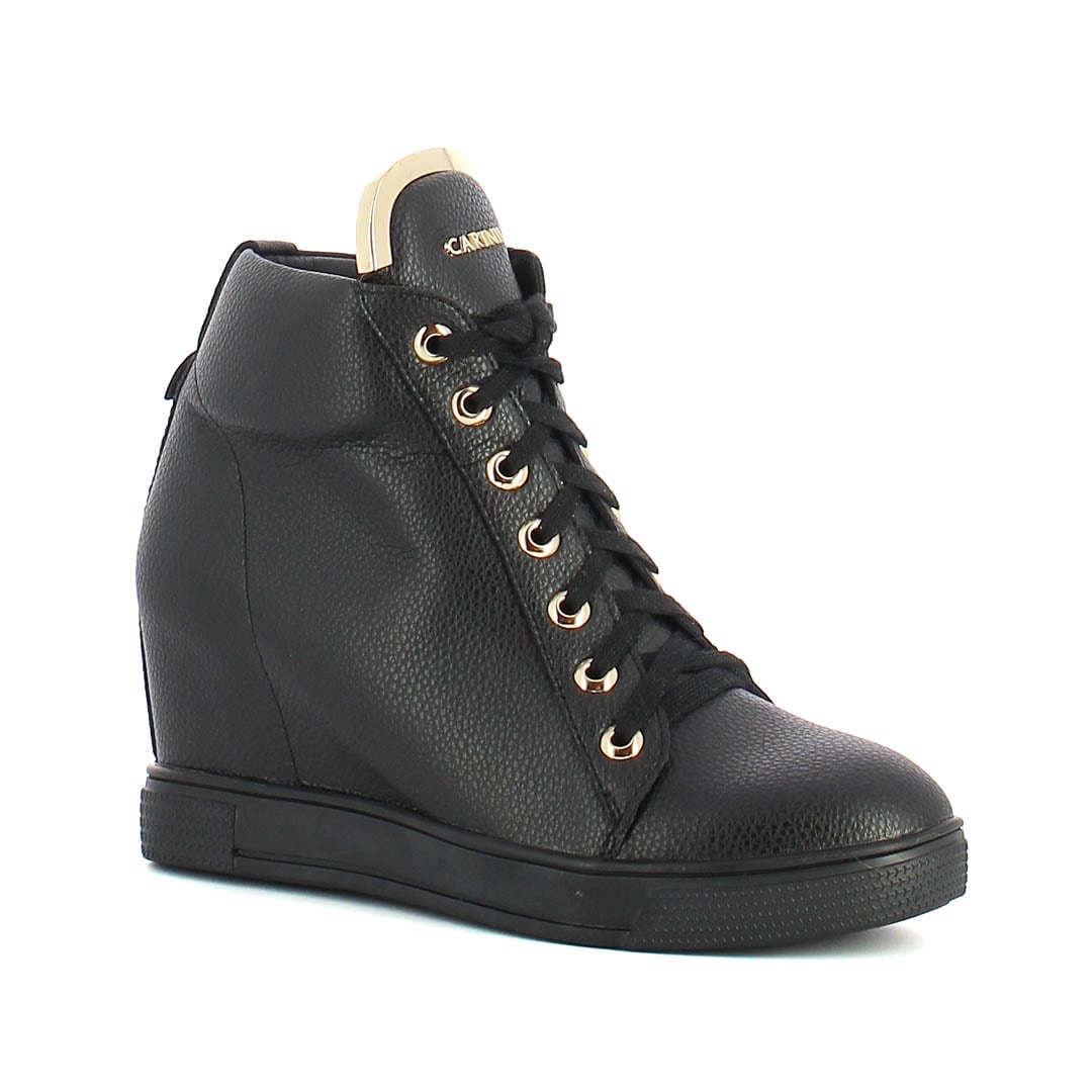 Czarne sneakersy damskie CARINII--B4078-E50-000-PSK-B88