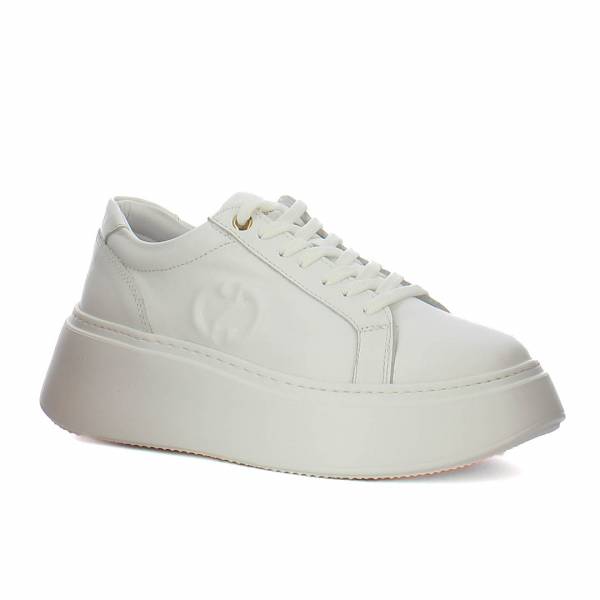Białe sneakersy skórzane CARINII B10620-L46-000-000-IM1