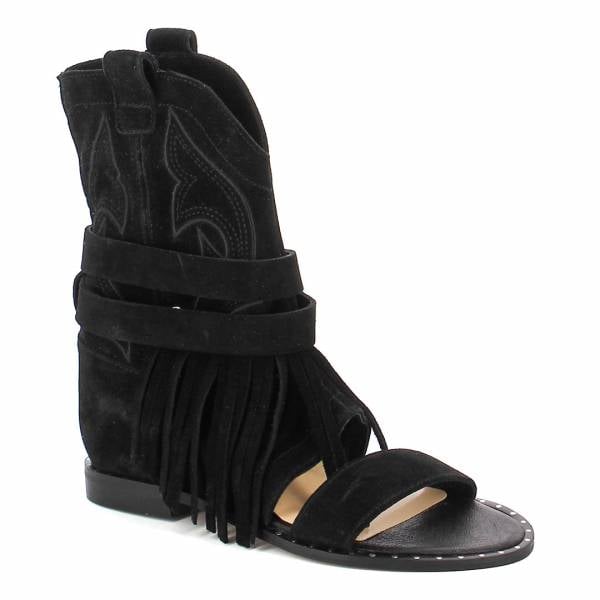 

Czarne sandały zamszowe CARINII B9573-H20-000-000-B89