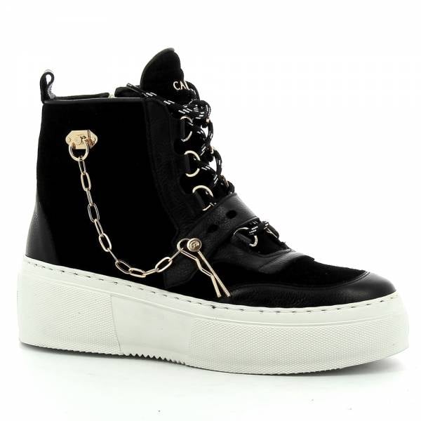 

Czarne sneakersy wysokie damskie CARINII B7051-J23-H20-000-E41