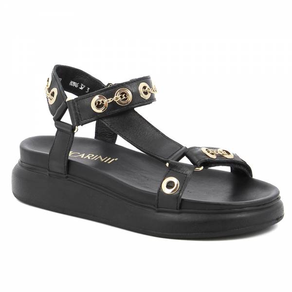 Czarne sandały damskie CARINII B8096-E50-000-000-E48