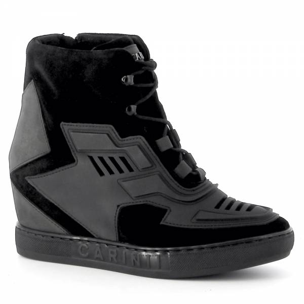 

Czarne sneakersy na koturnie CARINII B8549-H20-R91-000-B88
