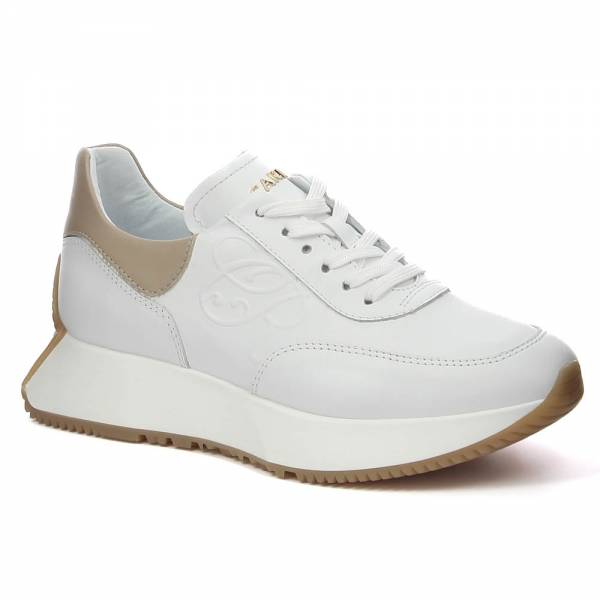

Białe skórzane sneakersy CARINII B8774-L46-491-000-E82