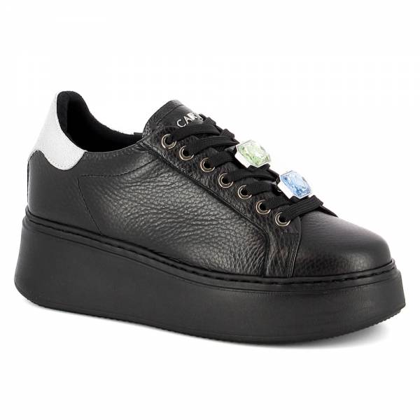 Czarne skórzane sneakersy CARINII B8775-J23-000-000-F69