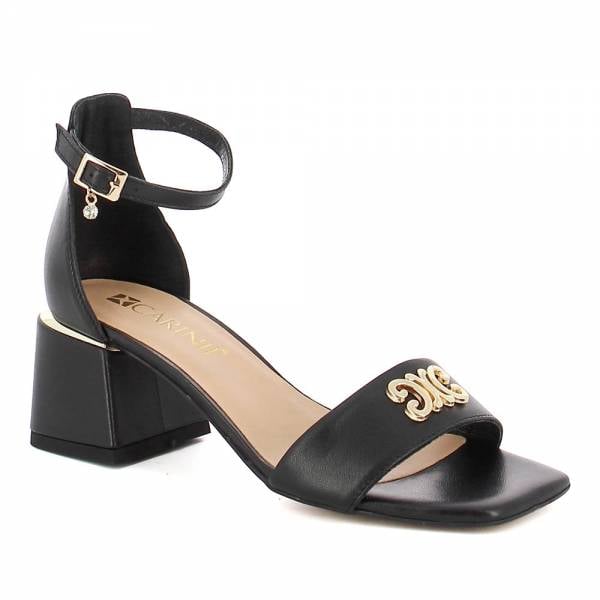 

Czarne sandały damskie CARINII B8917-E50-000-000-F88