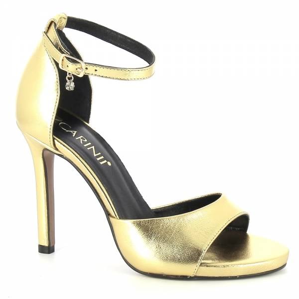 Złote sandały na szpilce CARINII B9015-S99-000-000-000