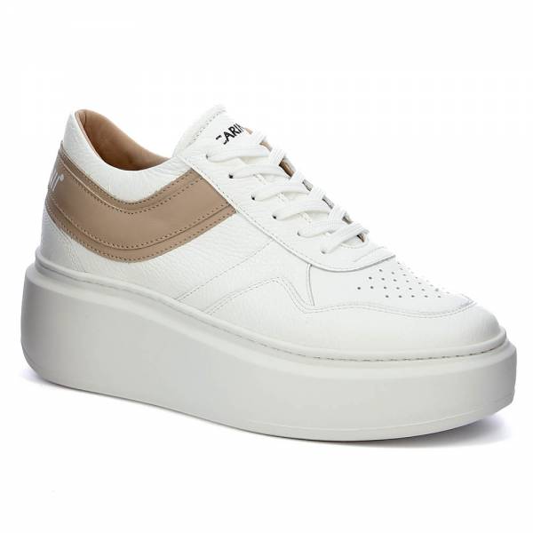 

Białe skórzane sneakersy CARINII B9052-I81-O60-000-F69