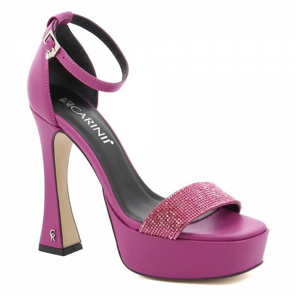 

Różowe skórzane sandały CARINII B9054-S38-000-000-F95
