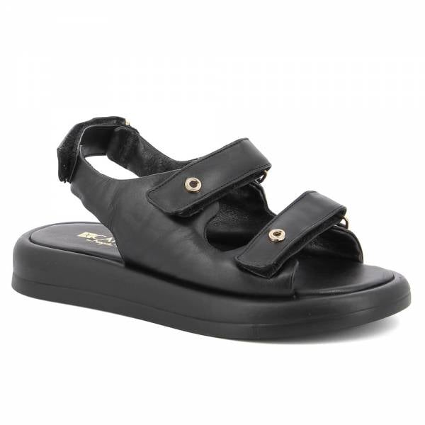 

Czarne skórzane sandały damskie CARINII B9068-E50-000-000-000