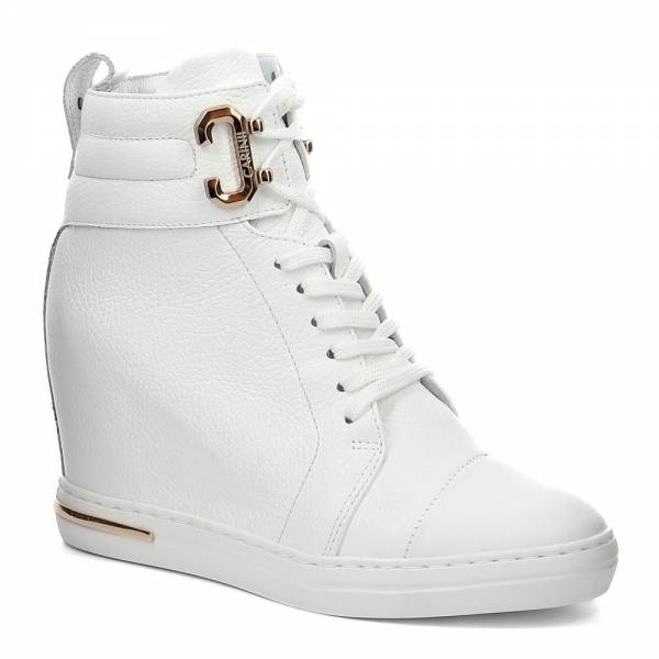 

Białe sneakersy na koturnie CARINII B9001-I81-000-000-B88