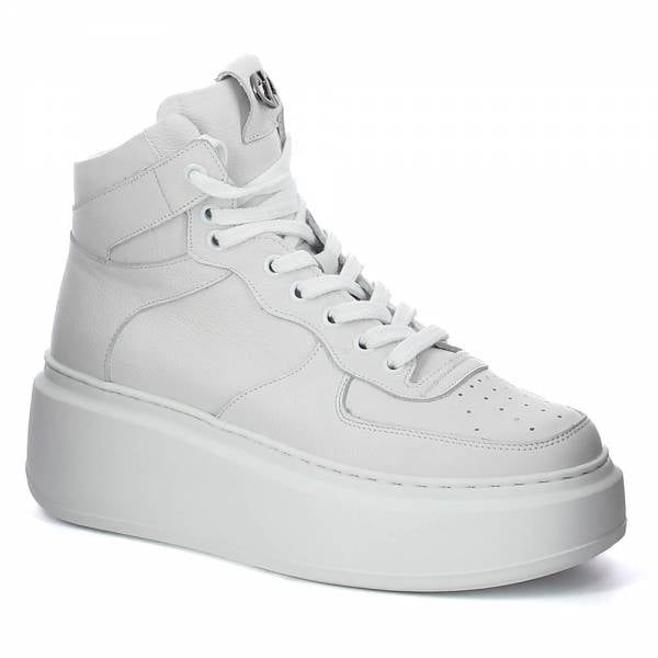 Białe skórzane sneakersy CARINII B9235-I81-000-000-F75