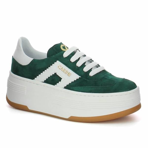 

Zielone sneakersy zamszowe CARINII B9992-T75-L46-000-G73