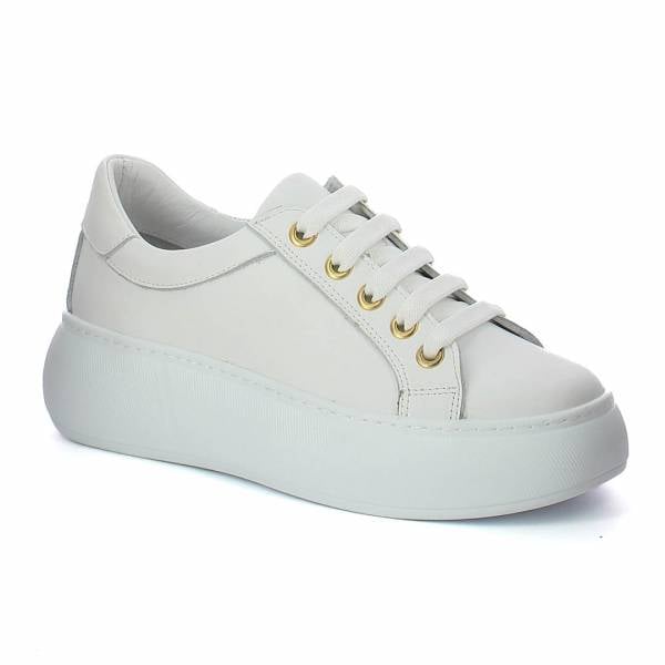 

Białe skórzane sneakersy CARINII B9964-187-000-000-000