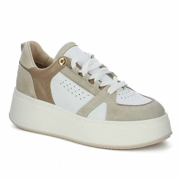 

Białe sneakersy skórzane CARINII B9968-491-187-000-000