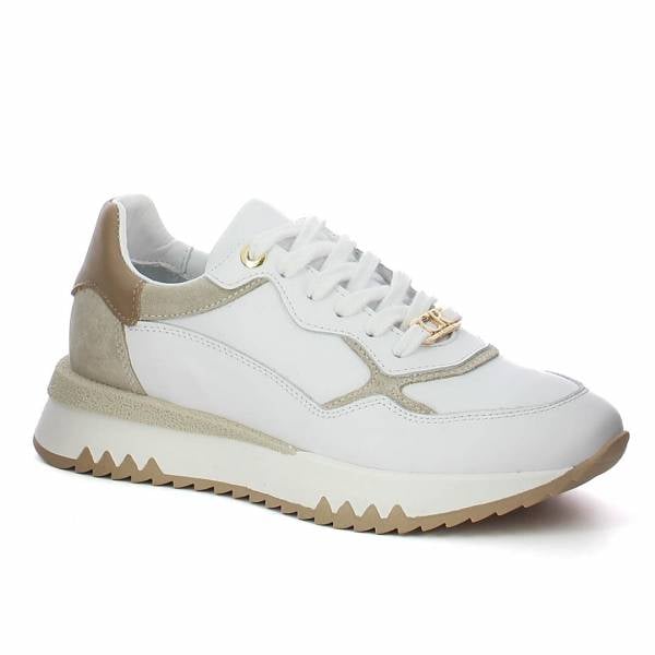 

Białe sneakersy skórzane CARINII B9979-187-491-000-000