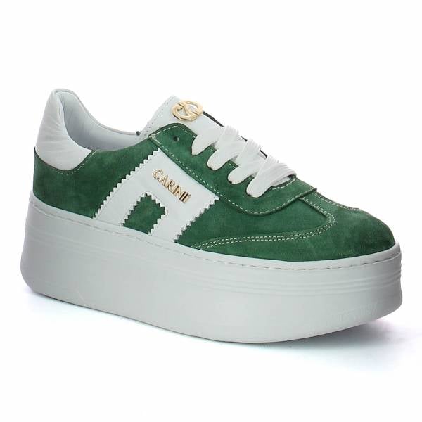 

Zielone sneakersy zamszowe CARINII B9992-T75-L46-000-G73