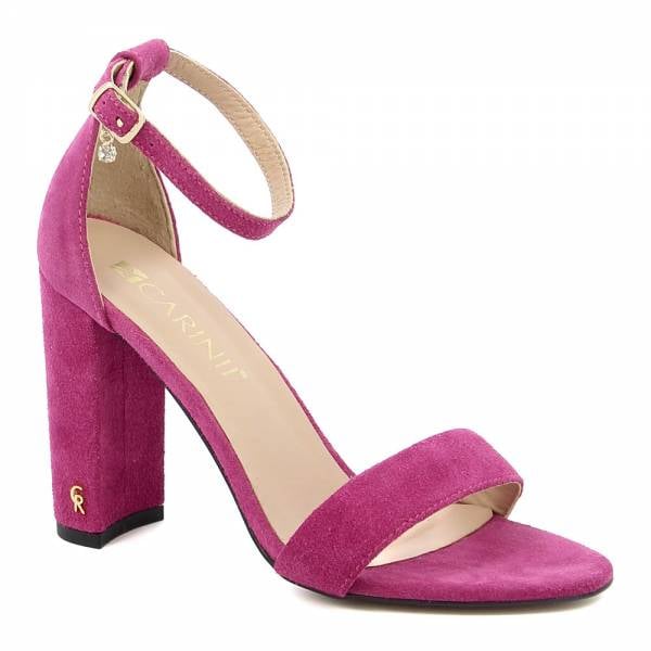 

Różowe zamszowe sandały CARINII B8898-718-000-000-F89