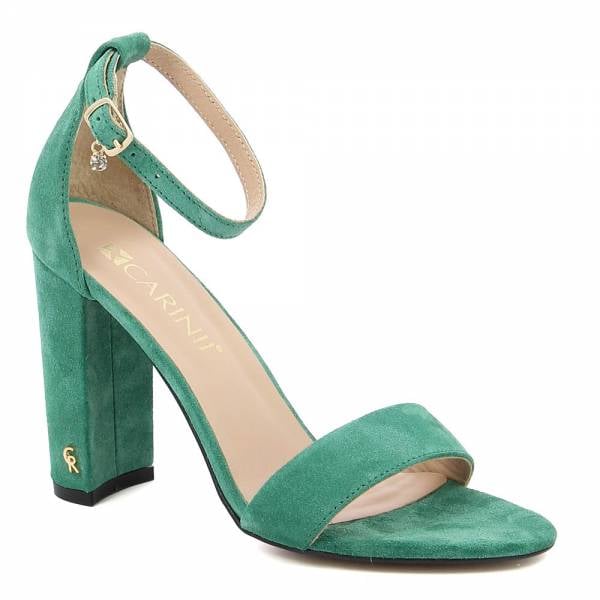 

Zielone zamszowe sandały CARINII B8898-183-000-000-F89