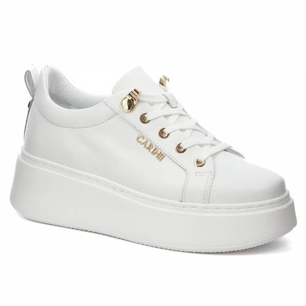 Białe skórzane sneakersy CARINII B8939-L46-000-000-F69
